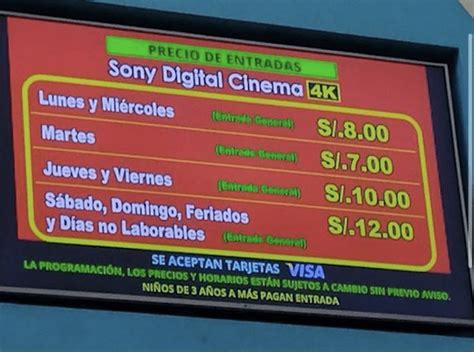 PRECIOS DE ENTRADAS .